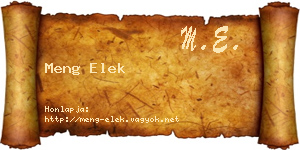 Meng Elek névjegykártya
